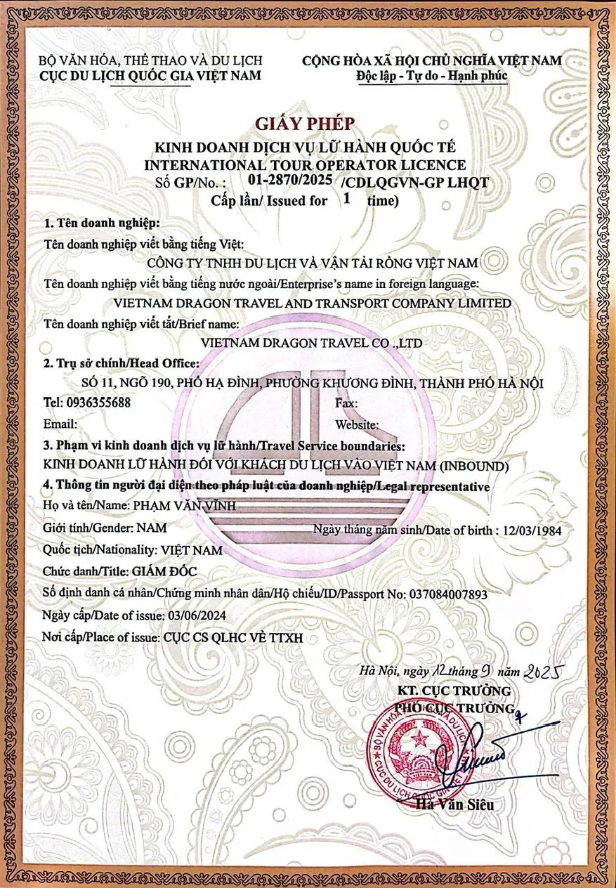 Agence de voyage de luxe au Vietnam Permis Agence de voyage de luxe au Vietnam Permis